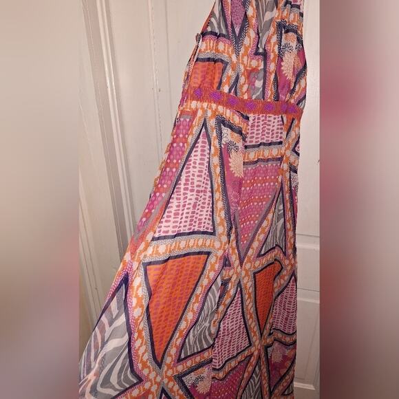 H&M Women's Size 12 Maxi Dress Beaded Festival Boho‎ Colorful Feminine Flowy - Picture 3 of 7